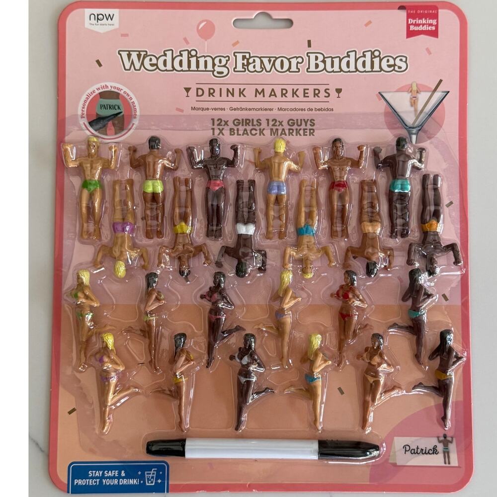 NPW Wedding Favor Buddies Drink Markers